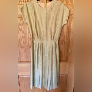 Vintage Gold pleated party dress